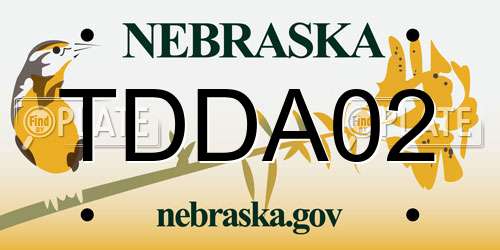 TDDA02 Nebraska License Plate