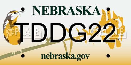 TDDG22 Nebraska License Plate