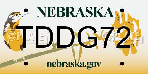 TDDG72 Nebraska License Plate
