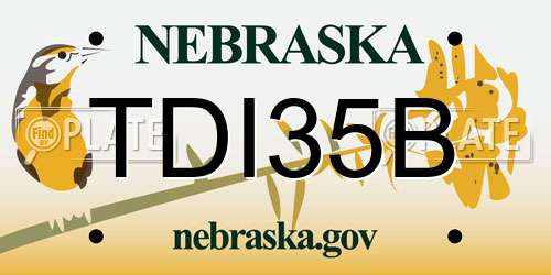 TDI35B Nebraska License Plate