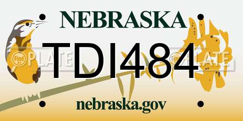 TDI484 Nebraska License Plate
