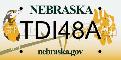 TDI48A Nebraska License Plate