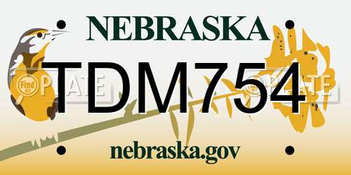 TDM754 Nebraska License Plate