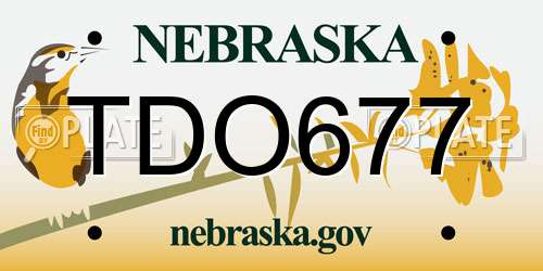 TDO677 Nebraska License Plate