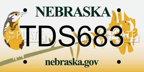 TDS683 Nebraska License Plate