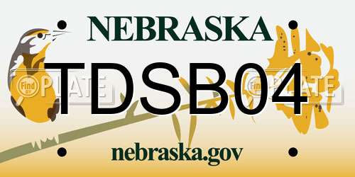 TDSB04 Nebraska License Plate