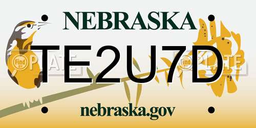 TE2U7D Nebraska License Plate