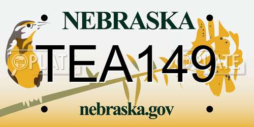 TEA149 Nebraska License Plate