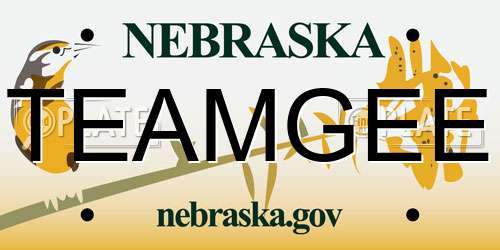 TEAMGEE Nebraska License Plate