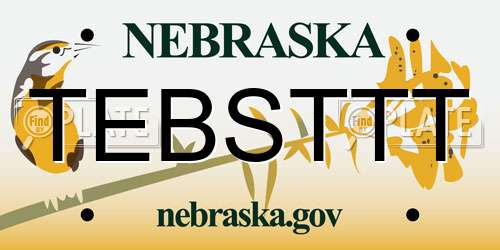 TEBSTTT Nebraska License Plate