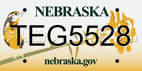 TEG5528 Nebraska License Plate