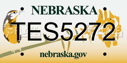 TES5272 Nebraska License Plate
