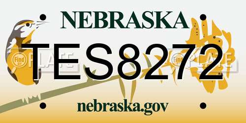 TES8272 Nebraska License Plate