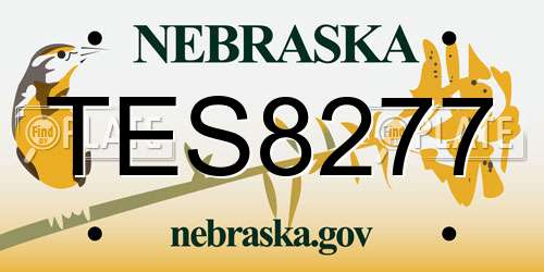 TES8277 Nebraska License Plate