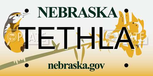 TETHLA Nebraska License Plate