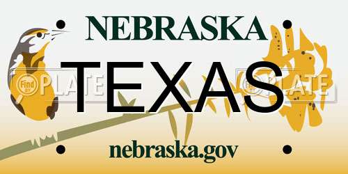 TEXAS Nebraska License Plate
