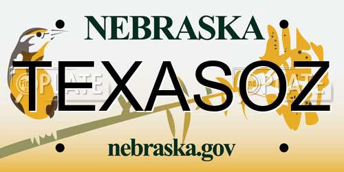TEXASOZ Nebraska License Plate