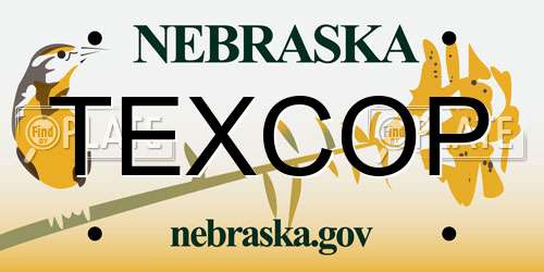 TEXCOP Nebraska License Plate