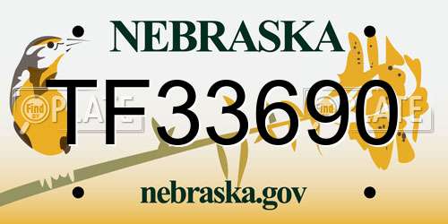 TF33690 Nebraska License Plate