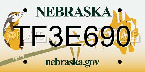 TF3E690 Nebraska License Plate