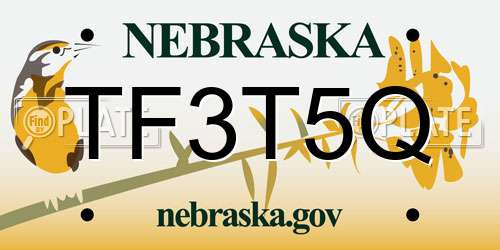 TF3T5Q Nebraska License Plate