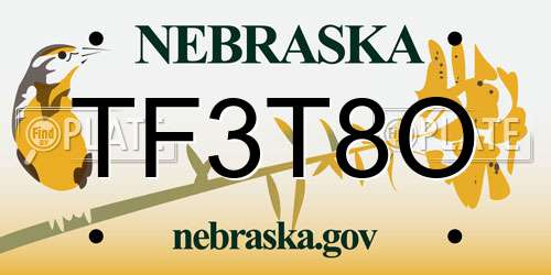TF3T8O Nebraska License Plate