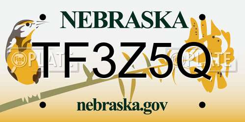 TF3Z5Q Nebraska License Plate