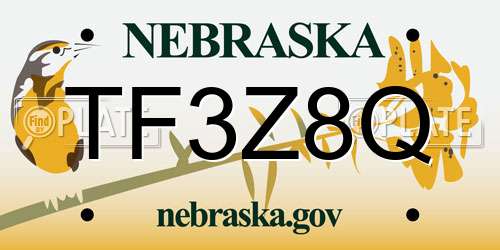 TF3Z8Q Nebraska License Plate