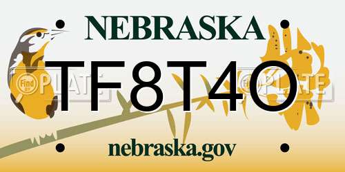 TF8T4O Nebraska License Plate