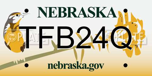 TFB24Q Nebraska License Plate