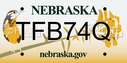 TFB74Q Nebraska License Plate
