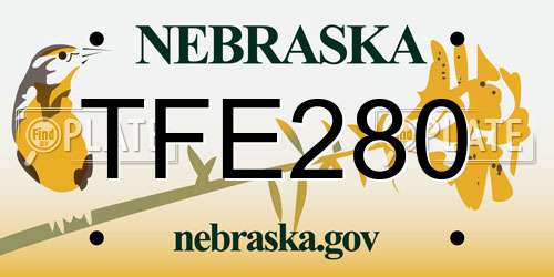 TFE280 Nebraska License Plate