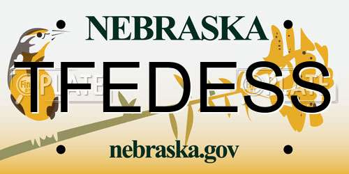 TFEDESS Nebraska License Plate