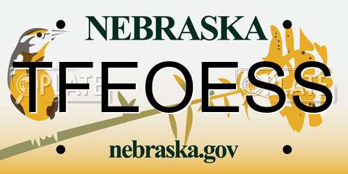 TFEOESS Nebraska License Plate
