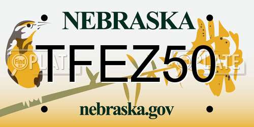 TFEZ50 Nebraska License Plate