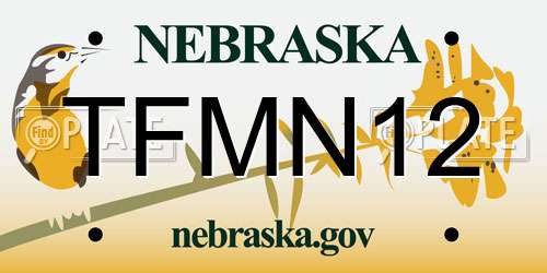 TFMN12 Nebraska License Plate