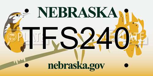 TFS240 Nebraska License Plate