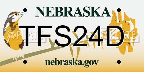 TFS24D Nebraska License Plate