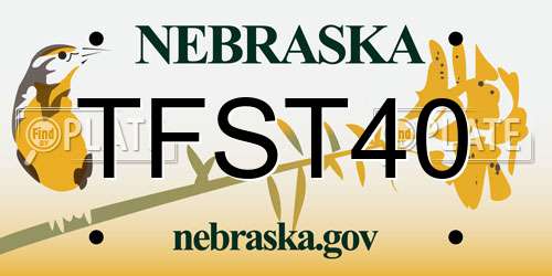 TFST40 Nebraska License Plate