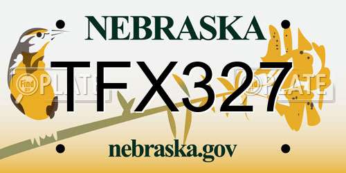 TFX327 Nebraska License Plate