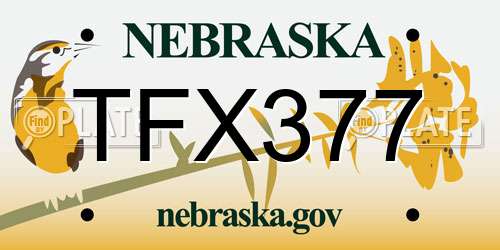 TFX377 Nebraska License Plate