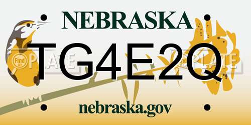 TG4E2Q Nebraska License Plate