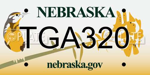 TGA320 Nebraska License Plate