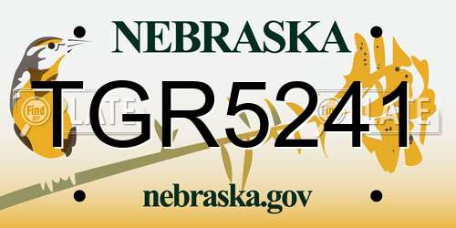 TGR5241 Nebraska License Plate