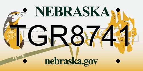 TGR8741 Nebraska License Plate