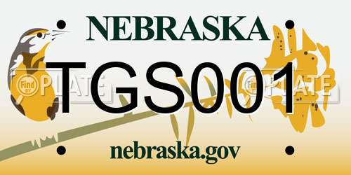 TGS001 Nebraska License Plate