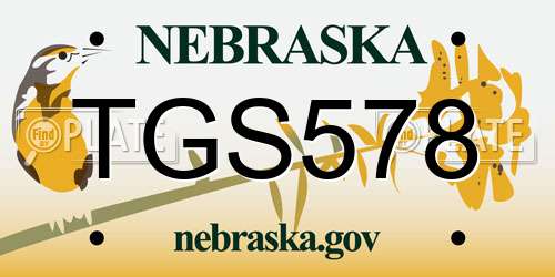 TGS578 Nebraska License Plate