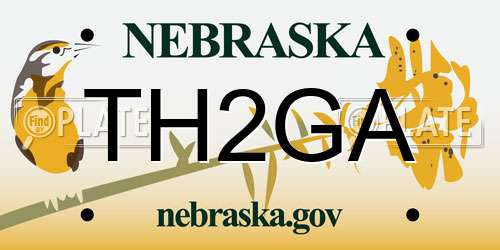 TH2GA Nebraska License Plate