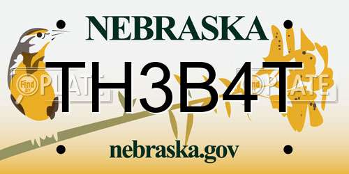 TH3B4T Nebraska License Plate