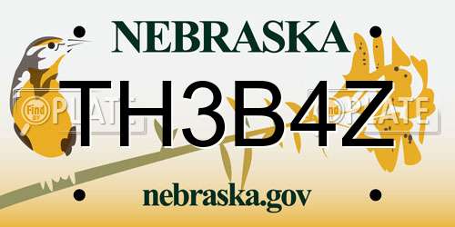 TH3B4Z Nebraska License Plate